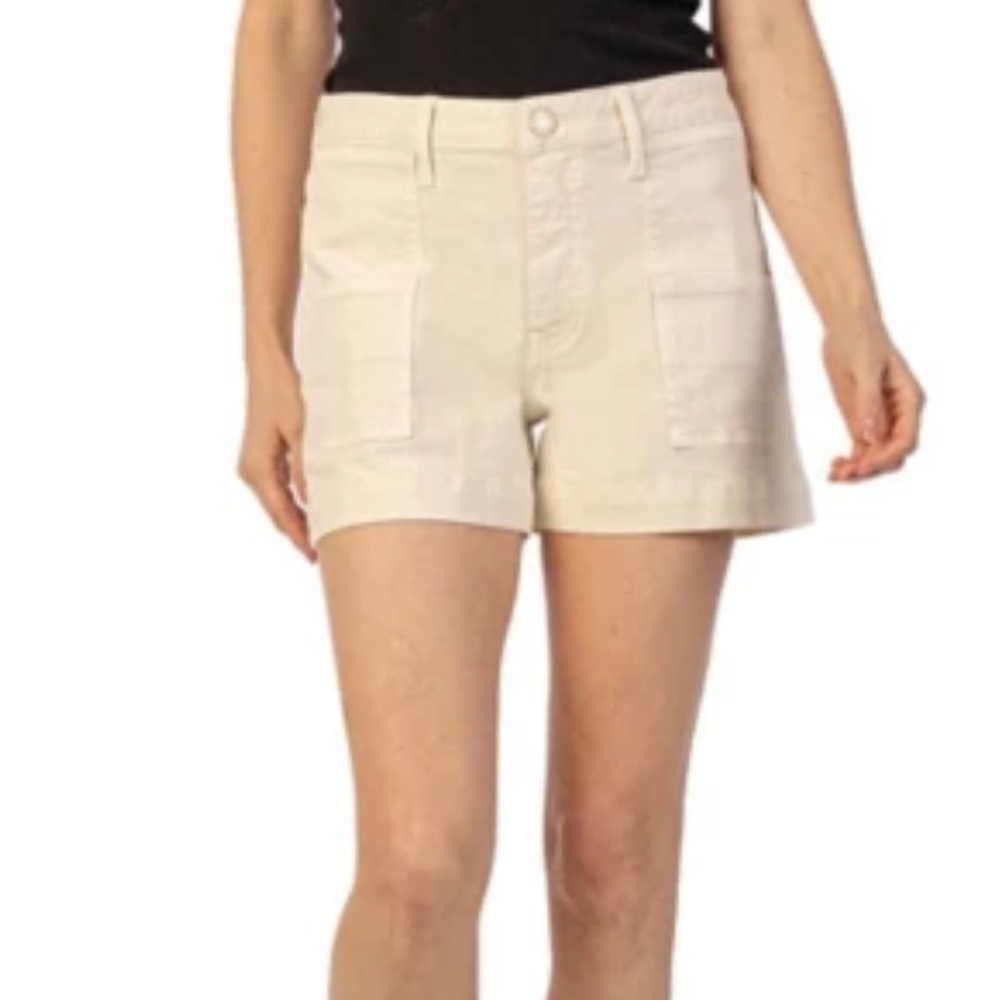 Kut From The Kloth Jane High Rise Short with Pork Chop Pockets in Ecru